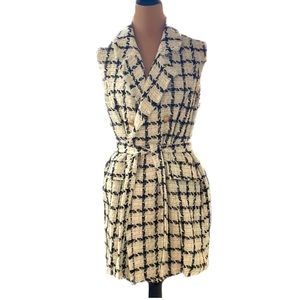 Twill vest dress black white size Large